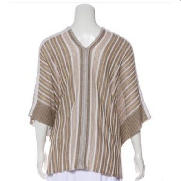 White + Warren linen V sweater poncho Nwt - Picture 2 of 5